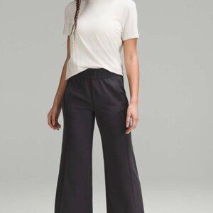 Lululemon Ribbed Softstreme Mid-Rise Wide-Leg Cropped Pant 25" black
